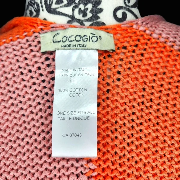 COCOGIO Colorblock Open Front Shawl - One Size - Picture 8 of 8